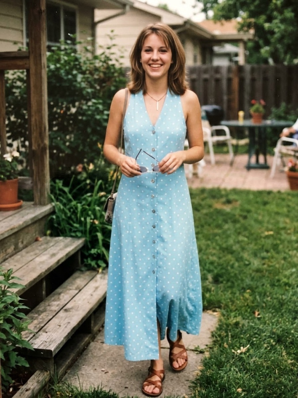 1990s Sheri Martin New York Petites Polka Dot Maxi Dress